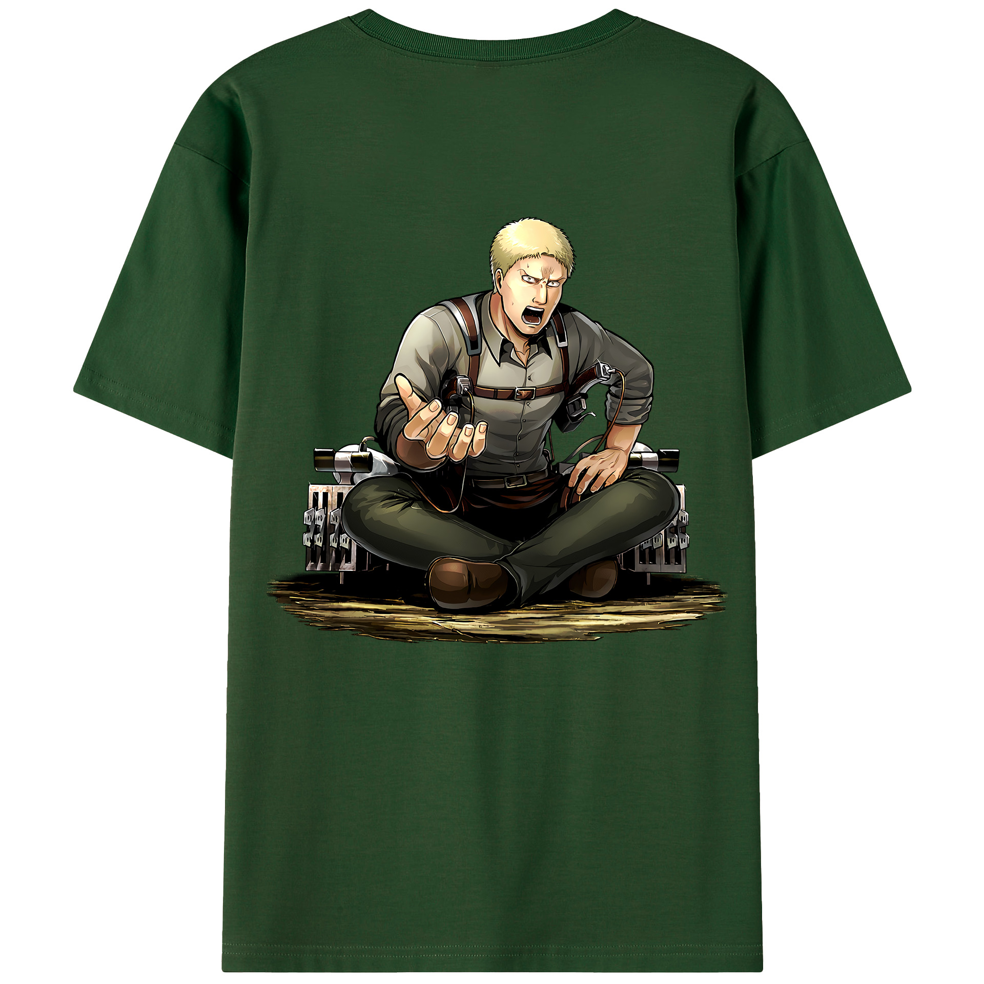 （画像用） 進撃の巨人 ライナー・ブラウン Attack on Titan Reiner Braun 綿100％半袖Tシャツ（背面プリント）